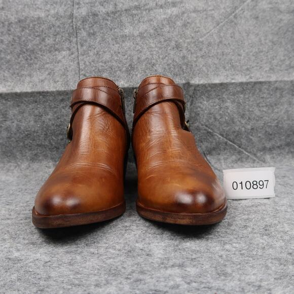 Frye Shoes Womens 7.5 Ankle Boot Ray Western Brown Leather Shootie Cutout Buckle - Picture 4 of 16